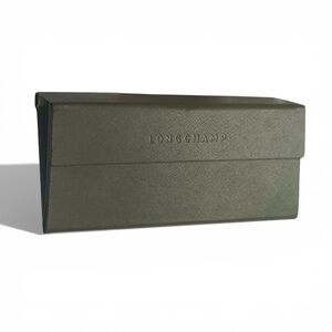Longchamp Triangle Magnetic Green Leather Glasses Case
